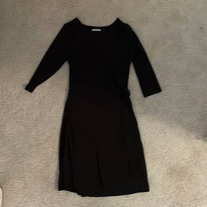 41 Hawthorn 3/4 sleeve black wrap dress